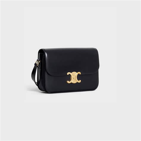 celine triomphe shiny calfskin shoulder bag|Celine sentimental triomphe wallet.